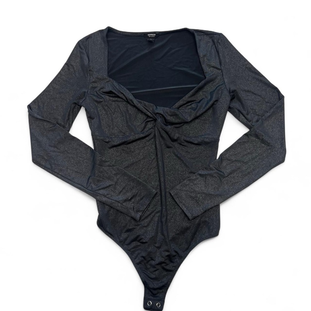 Express Body Contour XS Metallic Thong Bodysuit EUC